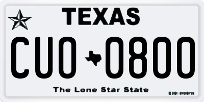 TX license plate CUO0800