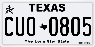 TX license plate CUO0805