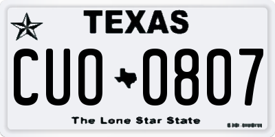 TX license plate CUO0807