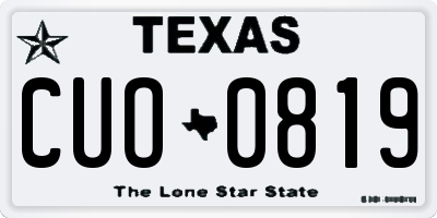 TX license plate CUO0819