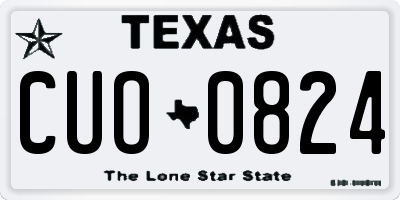TX license plate CUO0824