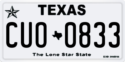 TX license plate CUO0833