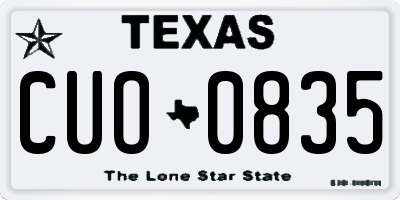 TX license plate CUO0835