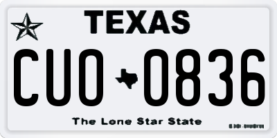 TX license plate CUO0836