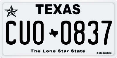 TX license plate CUO0837