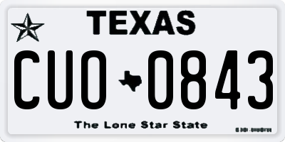 TX license plate CUO0843