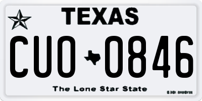 TX license plate CUO0846