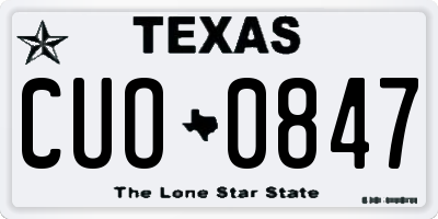 TX license plate CUO0847