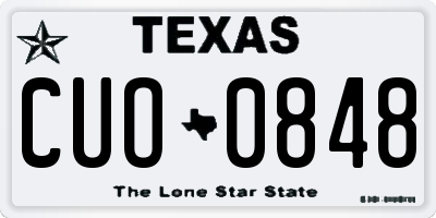 TX license plate CUO0848