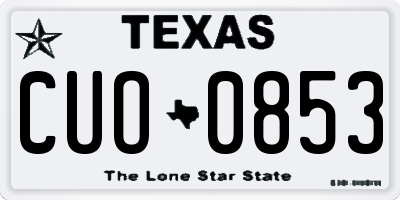 TX license plate CUO0853