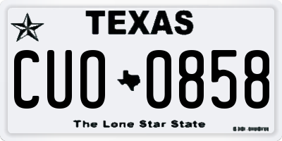 TX license plate CUO0858