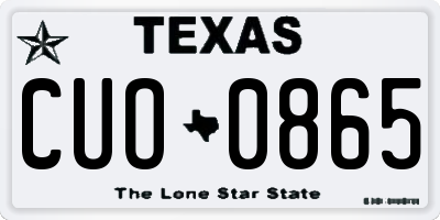 TX license plate CUO0865