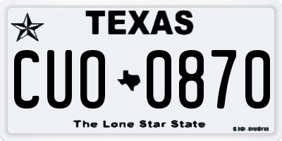 TX license plate CUO0870