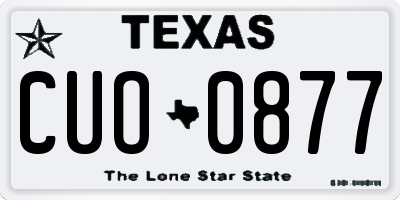 TX license plate CUO0877