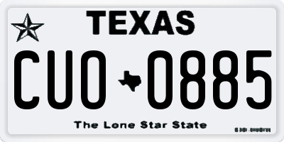 TX license plate CUO0885