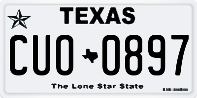 TX license plate CUO0897