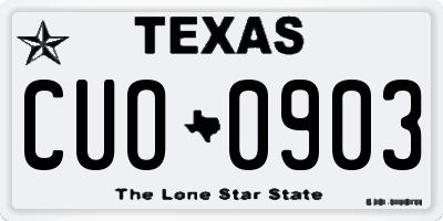 TX license plate CUO0903