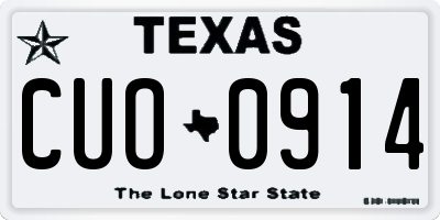 TX license plate CUO0914