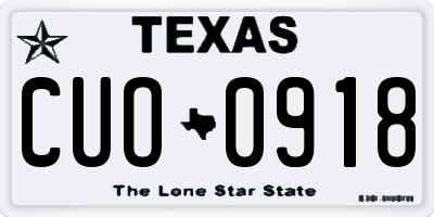 TX license plate CUO0918