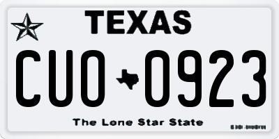 TX license plate CUO0923