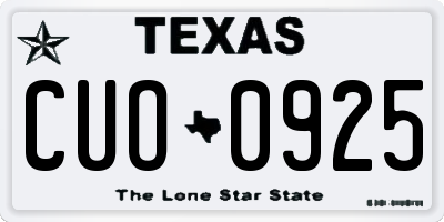 TX license plate CUO0925