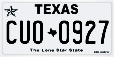 TX license plate CUO0927