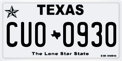 TX license plate CUO0930