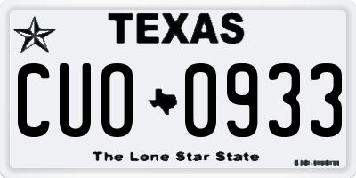 TX license plate CUO0933
