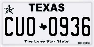 TX license plate CUO0936