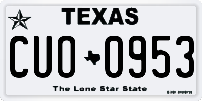 TX license plate CUO0953