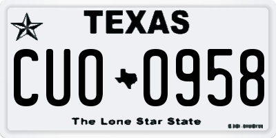 TX license plate CUO0958