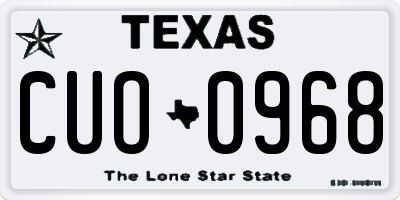 TX license plate CUO0968
