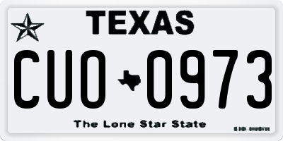 TX license plate CUO0973