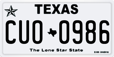 TX license plate CUO0986