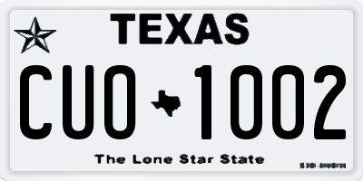 TX license plate CUO1002