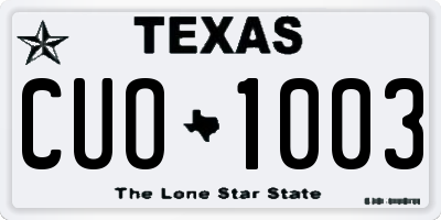 TX license plate CUO1003