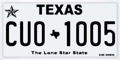 TX license plate CUO1005
