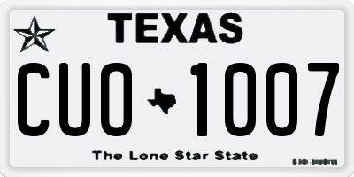 TX license plate CUO1007