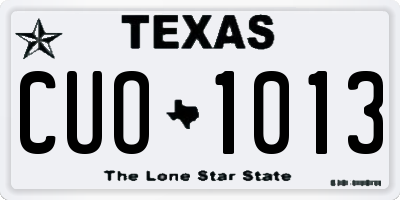 TX license plate CUO1013