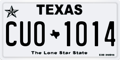 TX license plate CUO1014
