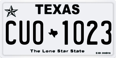 TX license plate CUO1023