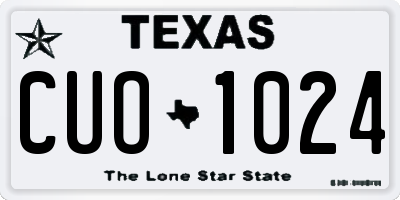 TX license plate CUO1024