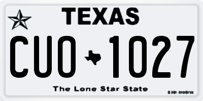 TX license plate CUO1027