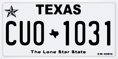 TX license plate CUO1031