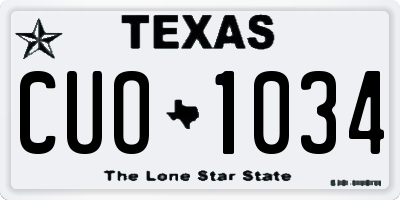 TX license plate CUO1034