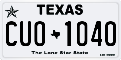 TX license plate CUO1040