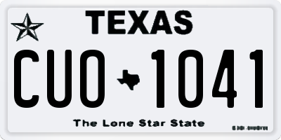 TX license plate CUO1041