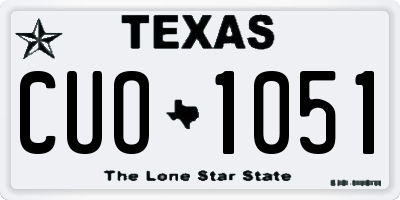 TX license plate CUO1051