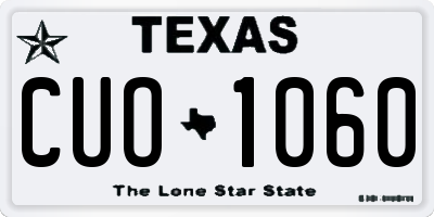 TX license plate CUO1060