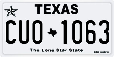 TX license plate CUO1063